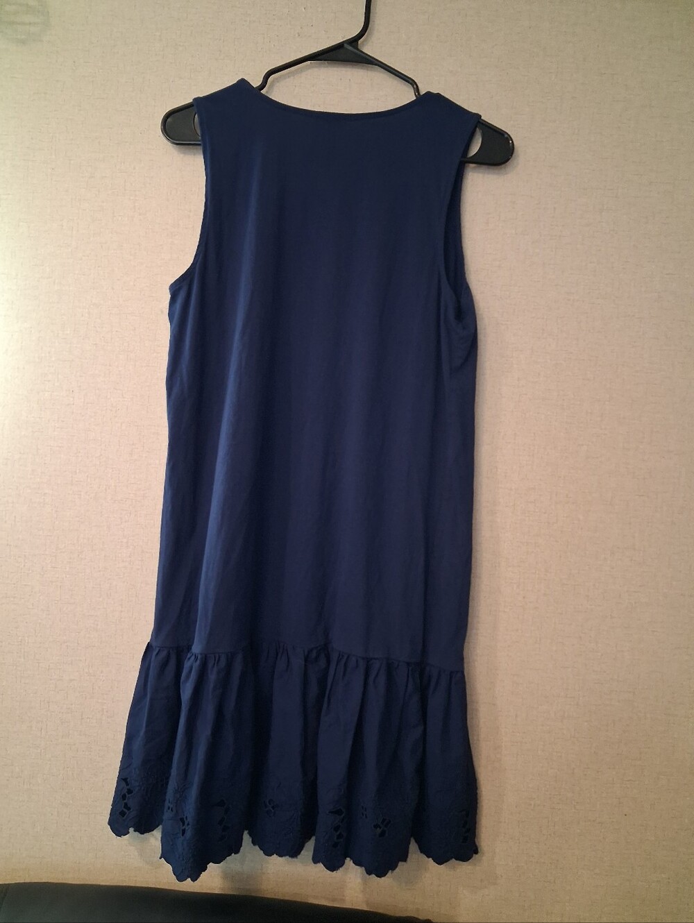 J. Crew Navy Sleeveless Ruffled Hem Dress Sz M - Picture 4 of 4